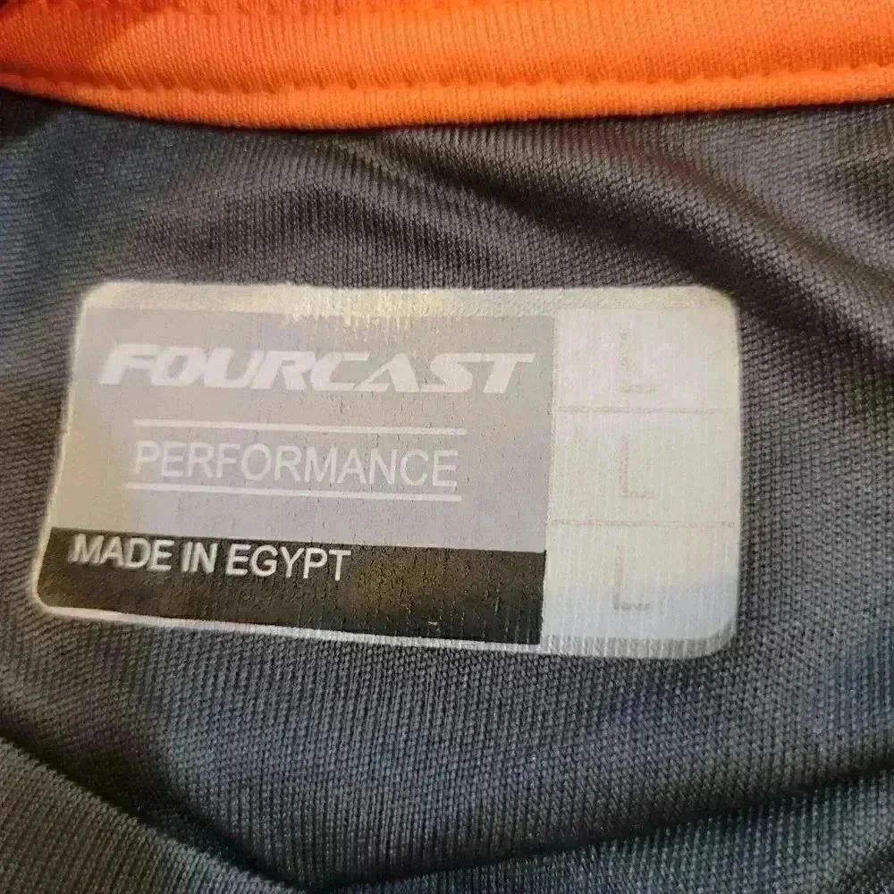 FourCast Men’s Short Sleeve Grey Orange Stripe T-Shirt NEW - Picture 5 of 5
